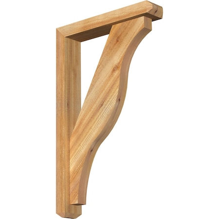 Funston Craftsman Rough Sawn Bracket w/ Offset Brace, Western Red Cedar, 4"W x 20"D x 32"H